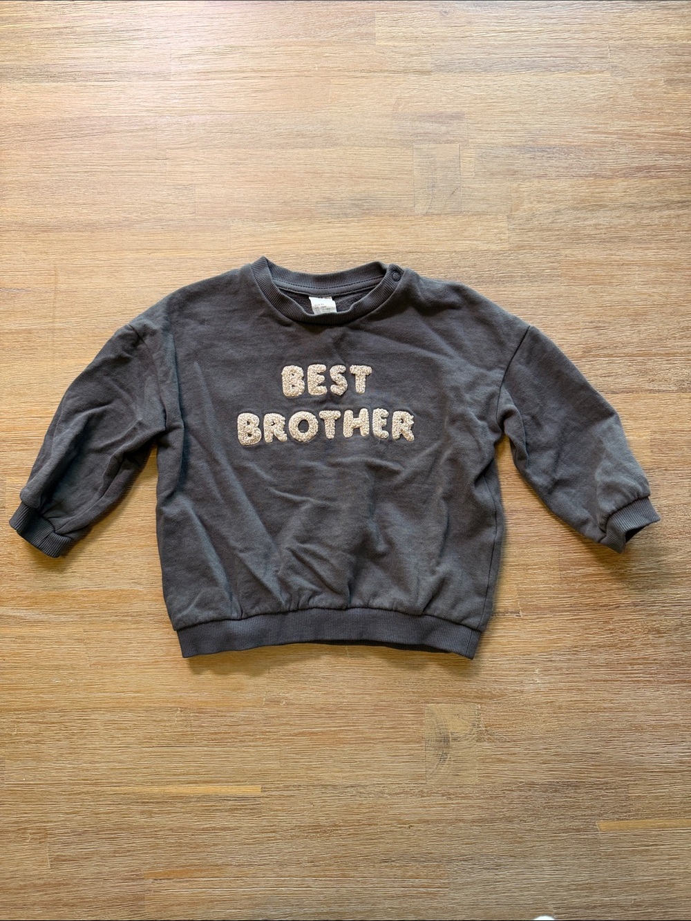 H&M Dark Gray 'Best Brother' Textured Lettering Sweatshirt | 18m